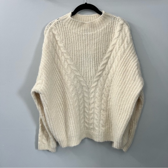 Universal Threads Cream Cable Knit Mock Collar Sweater Extra Large Super Soft - Picture 5 of 11